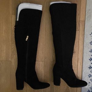 Black suede over the knee Tommy Hilfiger boots